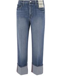 L'Agence - Klassieke Denim Jeans Met Revers - Lyst