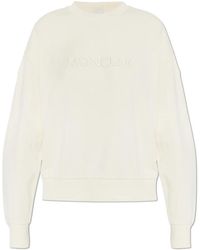 Moncler - Hoodies & Sweatvesten ,Katoen Sweatshirt Met Geborduurd Logo - Lyst