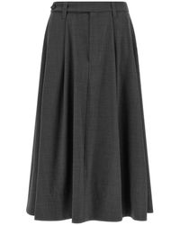 Brunello Cucinelli - Cool Wool Mélange Midi Rok - Lyst