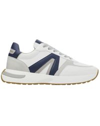 Alexander Smith - Weiße blau graue runner sneakers - Lyst