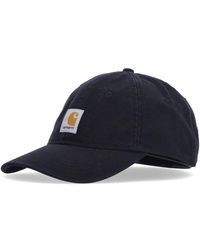 Carhartt - Accessoires ,Zwart ,Katoen Zwarte Gebogen Klep Pet Geborduurd Logo - Lyst