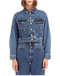 Replay - Jassen ,Blauw ,Denim Vintage Stone Wash Denim Jas - Lyst