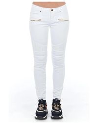 Frankie Morello - Jeans skinny in cotone bianco pantaloni - Lyst