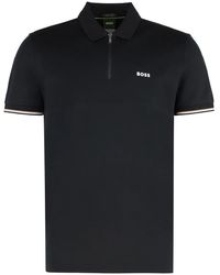 HUGO - Katoenen Polo Geribbelde Randen Regular Fit - Lyst