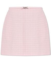Versace - Rokken ,Roze ,Tweed Wool Crêpe Tweed A-Line Minirok - Lyst
