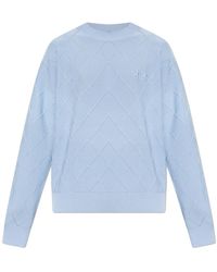 Balmain - Truien & Vesten ,Blauw ,Katoen Vintage Gebreide Trui - Lyst