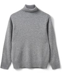 Sofie Schnoor - Grijze Melange Trui Met Hoge Hals - Lyst