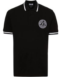 Versace - Schwarze t-shirts und polos aus baumwollpiqué - Lyst