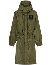Ganni - Jassen ,Groen ,Nylon Flyweight Nylon Long Parka - Lyst