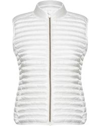 Save The Duck - Jassen ,Wit ,Witte Mouwloze Jas Met Gouden Rits - Lyst