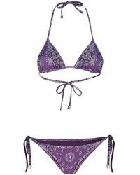 The Attico - Bikini de lycra con estampado bandana - Lyst