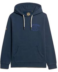 Superdry - Hoodies & Sweatvesten ,Blauw ,Werkkleding Sweat Machined Goods Trendy Herenmode - Lyst