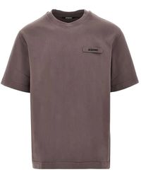 Jacquemus - Tops ,Bruin ,Katoen Le T-Shirt Gros Grain - Lyst