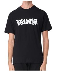DISCLAIMER - Tops ,Zwart ,Katoen T-Shirt Maglia Jersey 55123 - Lyst