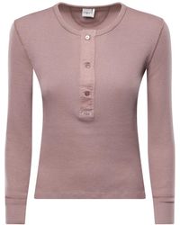 Chloé - Truien & Vesten ,Roze ,Katoen Fitted Henley Shirt - Lyst