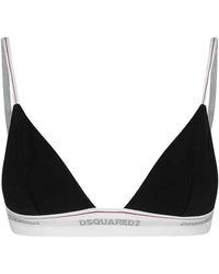 DSquared² - Ondergoed ,Zwart ,Katoen Sportieve Zwarte Triangel Bh - Lyst