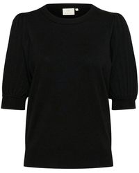 Kaffe - Truien & Vesten ,Zwart ,Kalone Knit Pullover 1/2 Sl Strik - Lyst
