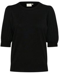 Kaffe - Truien & Vesten ,Zwart ,Kalone Knit Pullover 1/2 Sl Strik - Lyst