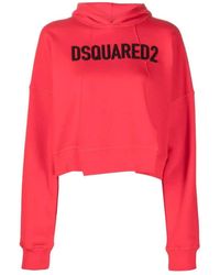 DSquared² - Sudadera con capucha recortada con estampado de logotipo - Lyst