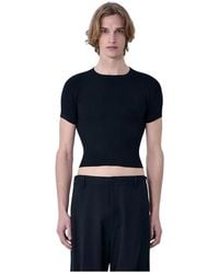 Rier - Truien & Vesten ,Zwart ,Ribbed Knit Cropped Top - Lyst