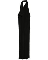 KHAITE - Schwarzes kleid mit drapiertem panel und asymmetrischem ausschnitt - Lyst