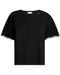 Liu Jo - Kurzarm-baumwoll-t-shirt mit metallbuchstaben,kurzarm-baumwoll-t-shirt mit strasssteinen - Lyst