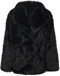 V73 - Jassen ,Zwart ,Faux Fur Shearling Oversize Jas - Lyst