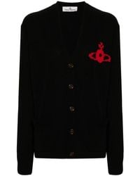 Vivienne Westwood - Schwarzer strickpullover mit orb-logo - Lyst