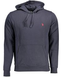 U.S. POLO ASSN. - Hoodies & Sweatvesten ,Blauw ,Katoen Blauwe Katoenen Sweater Hoodie - Lyst