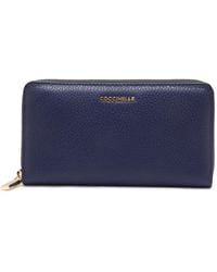 Coccinelle - Metallic Soft Leather Wallet With Zip - Lyst