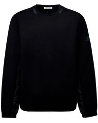 Premiata - Hoodies & Sweatvesten ,Zwart ,Nylon Crew Neck Sweatshirt Met Nylon Details - Lyst