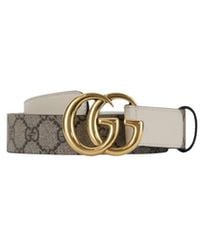 Gucci - Leren Riem Met Gg Logo - Lyst