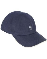 Eleventy - Accessoires ,Blauw ,Katoen Linnen En Katoenmix Baseball Cap - Lyst
