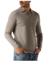 Pure Path - Tops ,Grijs ,Taupe Gebreide Polo 808 Stijlvolle Polo - Lyst