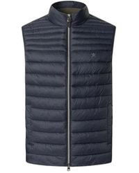 Hackett - Jassen ,Blauw ,Leer Ultra Lichtgewicht Gilet - Lyst