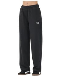 PUMA - Schwarze Sportliche Bequeme Straight Leg Hose - Lyst