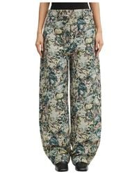 Ganni - Broeken ,Veelkleurig ,Katoen Tapestry Jacquard Broek - Lyst