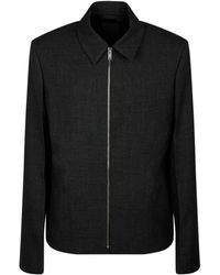 Givenchy - Stylische jacken für männer und frauen,grauer wollmantel mit silber reißverschluss - Lyst