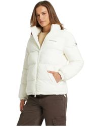 Guess - Jassen ,Wit ,Leer Puffer Jacket - Lyst