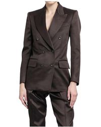 Tom Ford - Double-Breasted Wollen Jas Met Piek Revers - Lyst