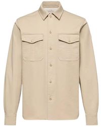 Moncler - Cotton Blend Gabardine Long Sleeve Shirt - Lyst