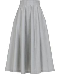 Alberta Ferretti - Grauer Woll-Seidenrock Eleganter Stil - Lyst
