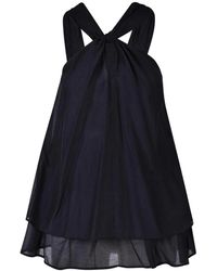 Attic And Barn - Tops ,Zwart ,Katoen Zijde Katoen Top - Lyst