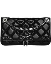 Zadig & Voltaire - Gepolsterte Monogramm Leder Clutch Mit Kette - Lyst