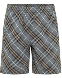 Burberry - Badmode ,Veelkleurig ,Polyester Check Zwemshorts - Lyst