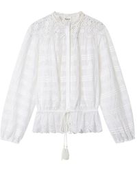 Isabel Marant - Overhemden ,Wit ,Katoen Polly Top - Lyst