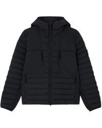 Stone Island - Zwarte Gewatteerde Hoodiejas - Lyst