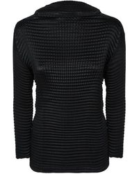 Issey Miyake - Top Met Lange Mouwen. Suède-Achtig - Lyst
