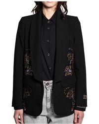 5 PROGRESS - Jassen ,Zwart ,Polyester Blazer - Lyst