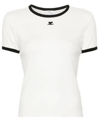 Courreges - Courrèges Contrast Cotton T-Shirt - Lyst
